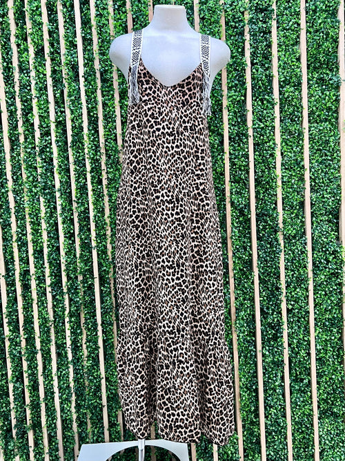 Trimmed Leopard Layered Maxi
