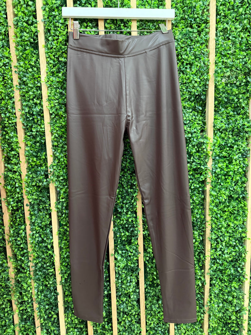 Fleece Lined Pleather Legging