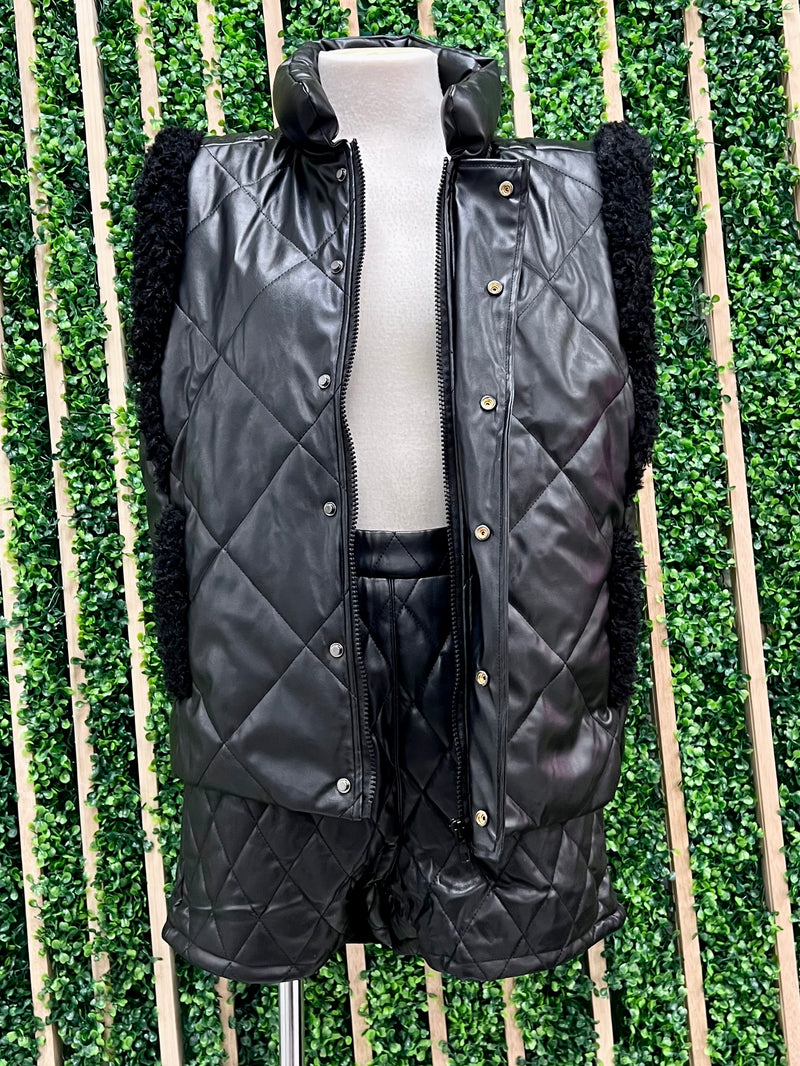 Faux Fur Trim Vest