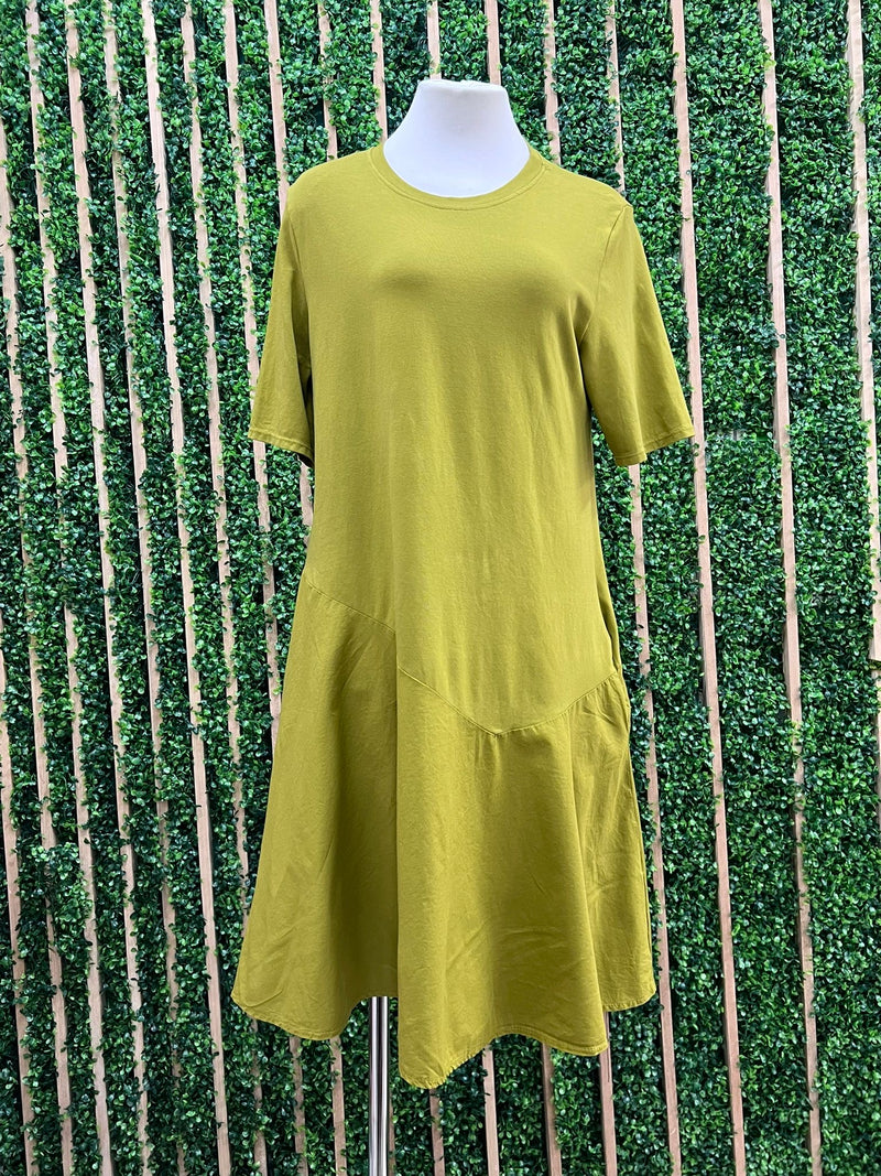 Drop Waist Flared Shirt Dress