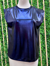 Muscle Sleeve Metallic Top