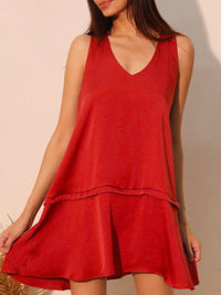 Flared Dropwaist Band Swing Dress