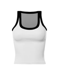 Contrast Neck High Neck Basic Top