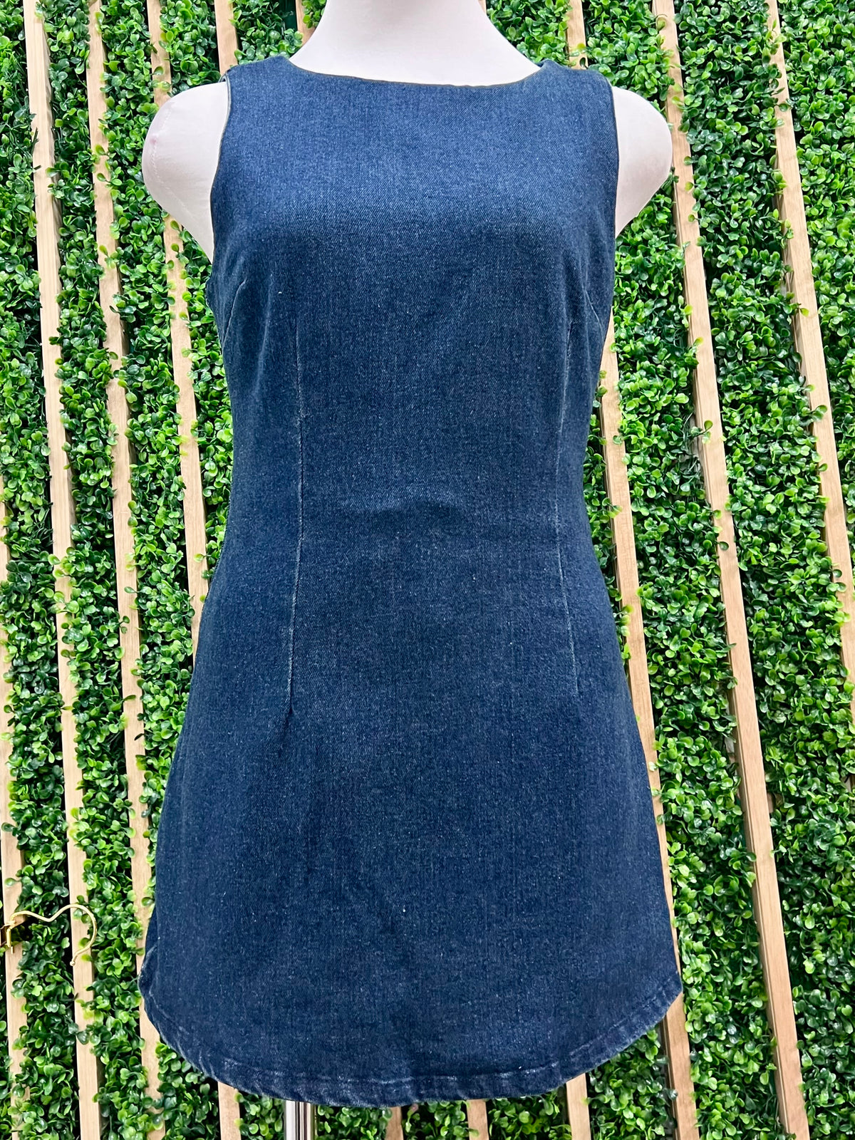 Dark Denim Fitted Skort Dress