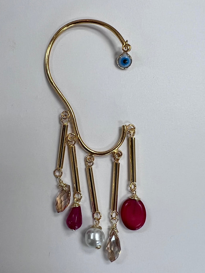 Paola Baella Red Pearl Ear Cuff