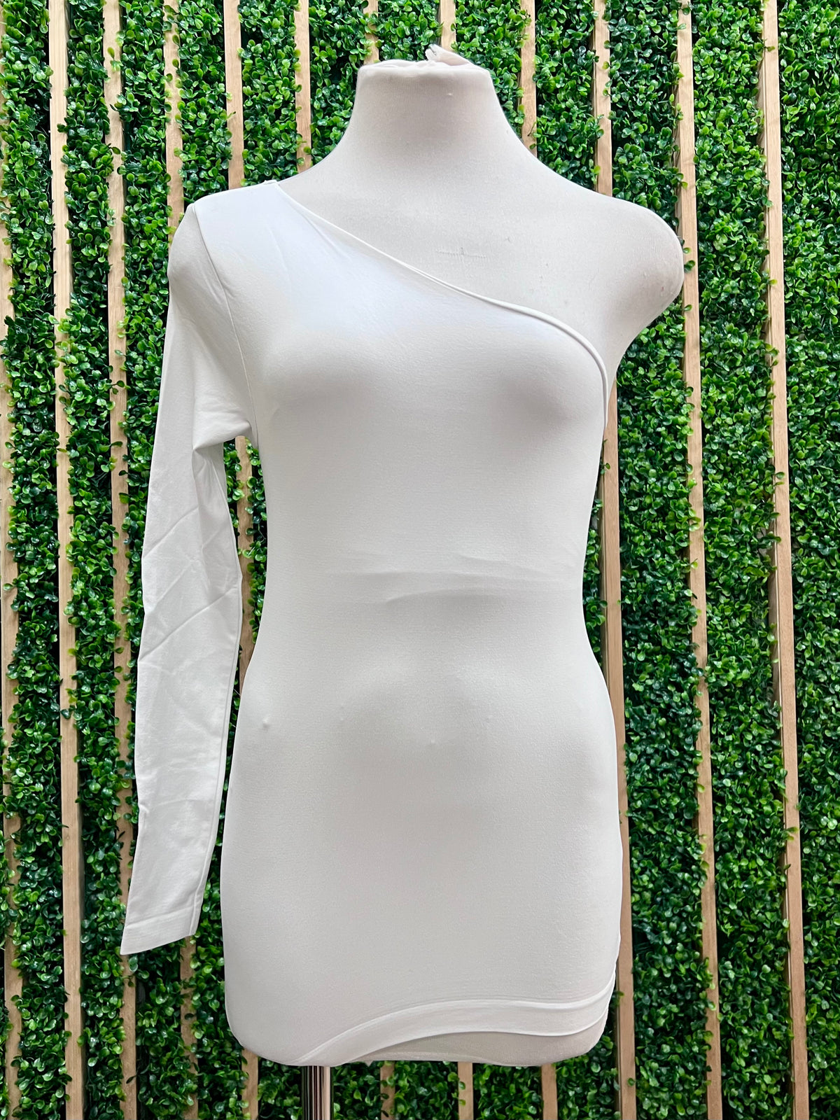 One Shoulder Long Sleeve Fitted Top – Multiple Colors