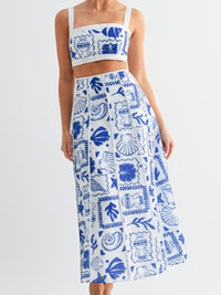 Azure Resort Tiles Crop Top