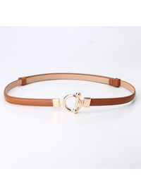 Geometric Round Metal Buckle THin Belt