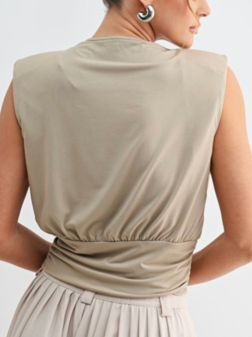 Beautiful Drape Front Fitted Blouse