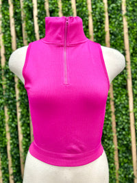 Half Zip Crop Tank