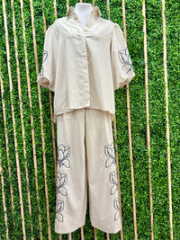 Beautiful Apricot Embroidered Pant