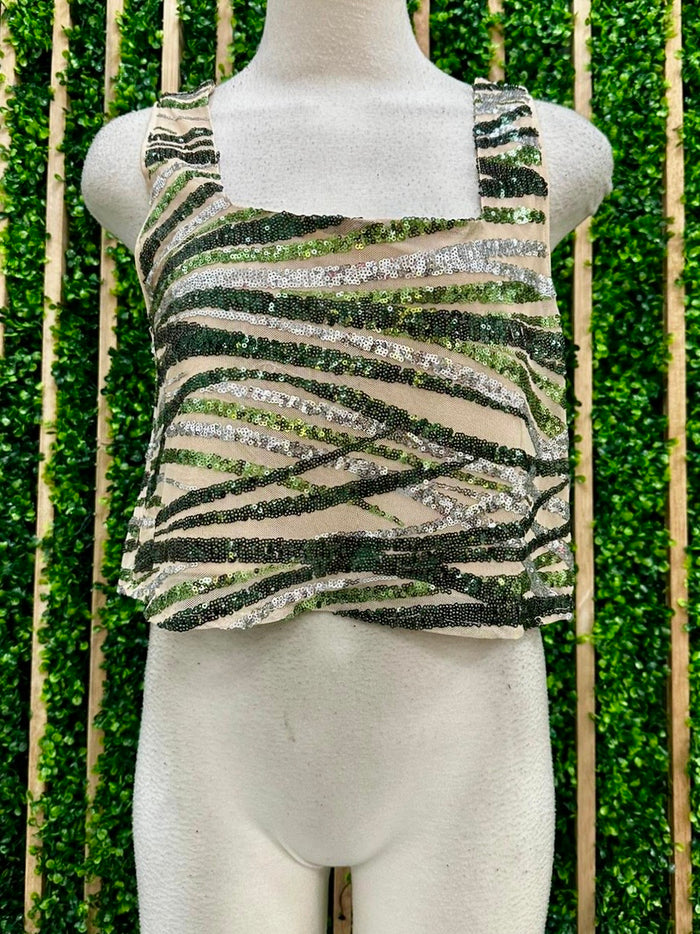 Beautiful Green Sequin Top