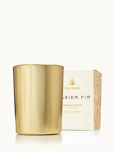 Frasier Fir Gilded Gold Votive Candle