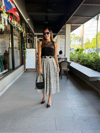 Beautiful A Line Brown Leopard Midi Skirt