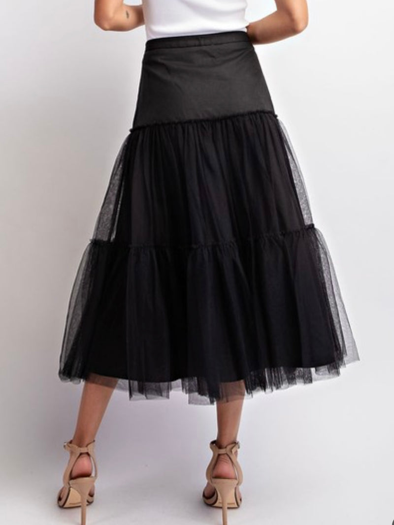 Beautiful Mesh A line Midi Skirt