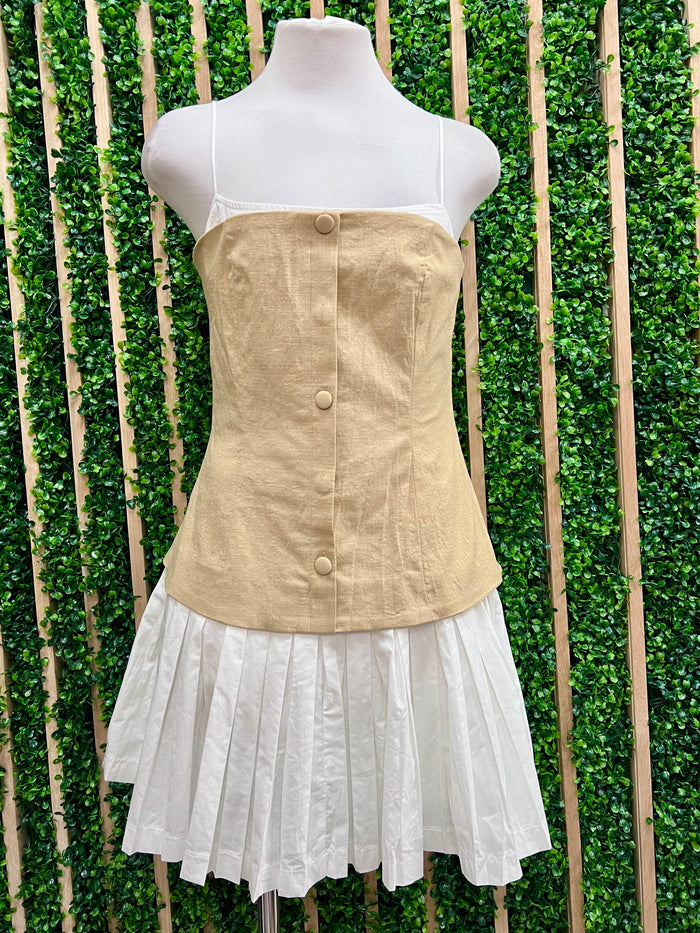 Bustier Cami Detail Contrast Short Dress