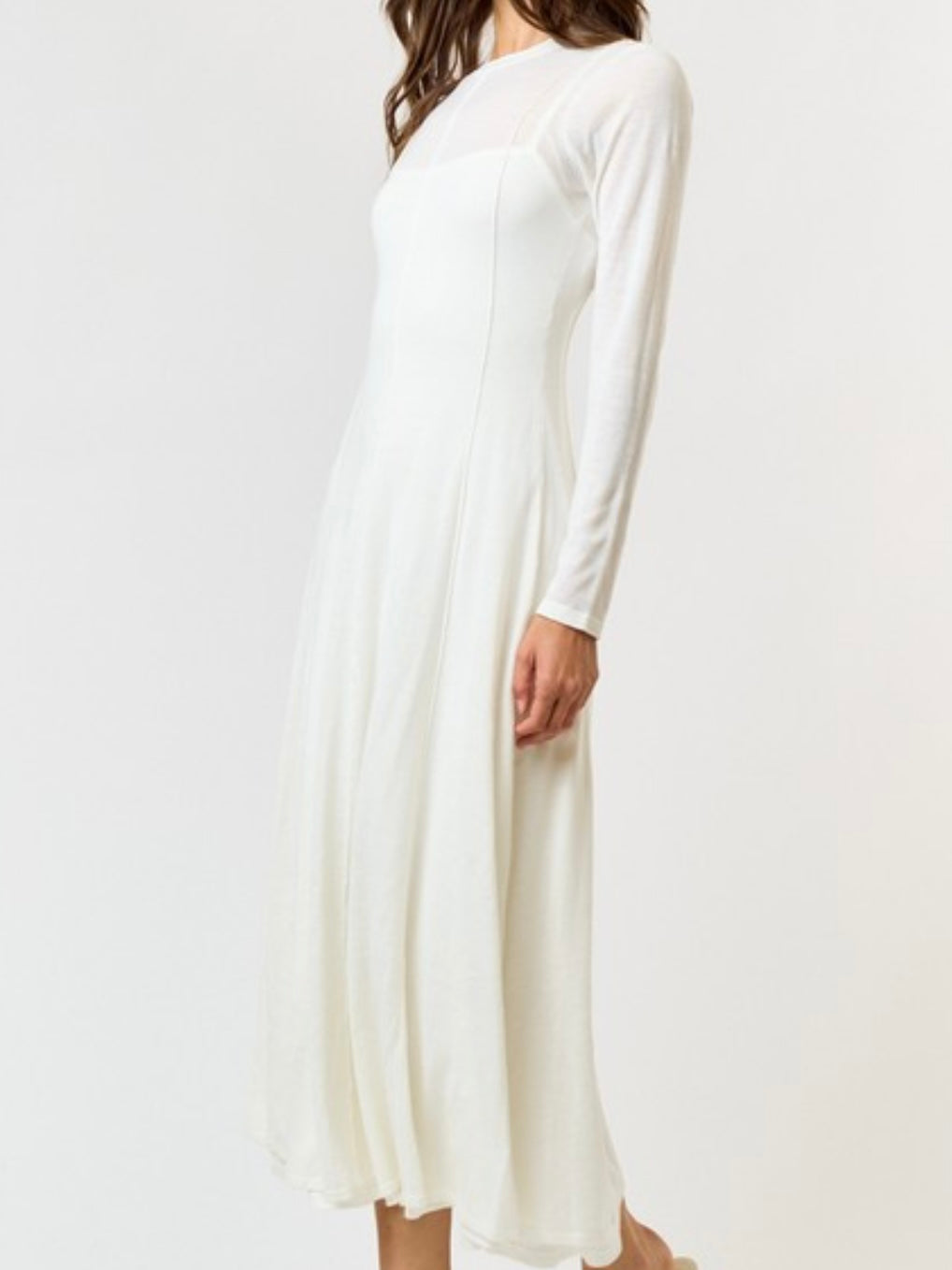 Beautiful Double Layered Long Sleeve Maxi Dress