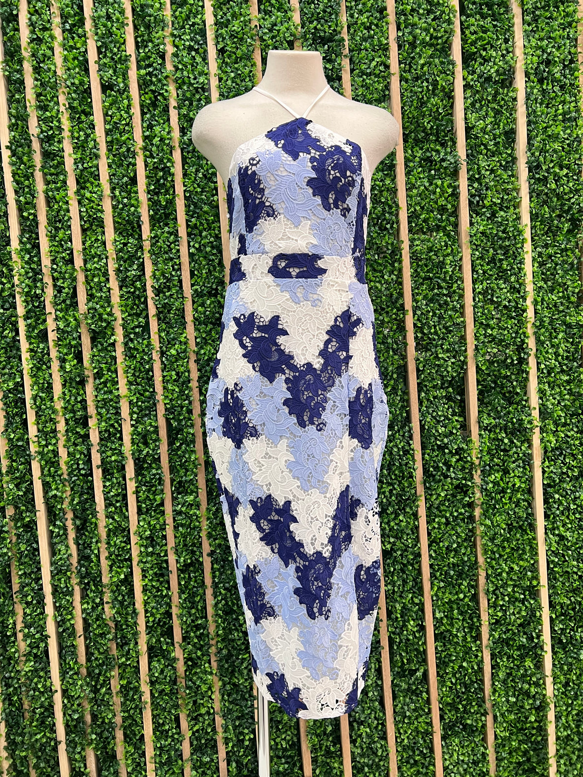 Delicate White Blue Halter Lace Midi Dress Ah L La Lifestyle Boutique Delicate White Blue Halter Lace Midi Dress Ah L La Lifestyle Boutique