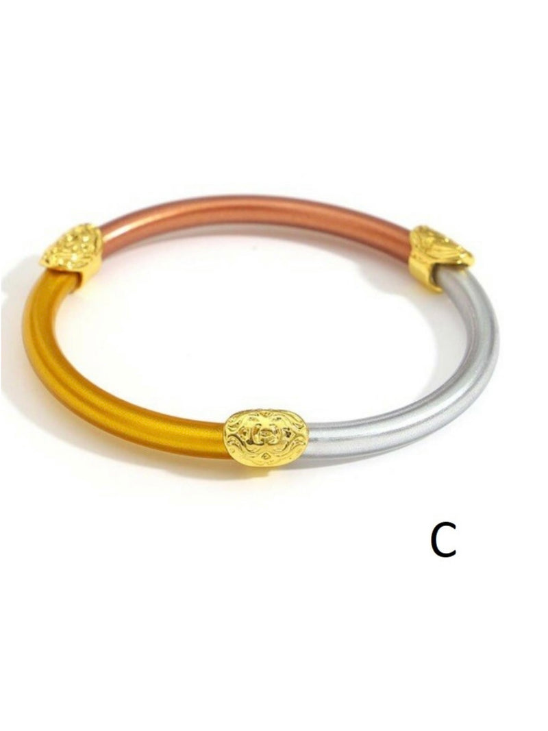 Tricolor Jelly Bangle Set