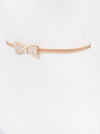 Pearl Bow Detail Elastic Belt