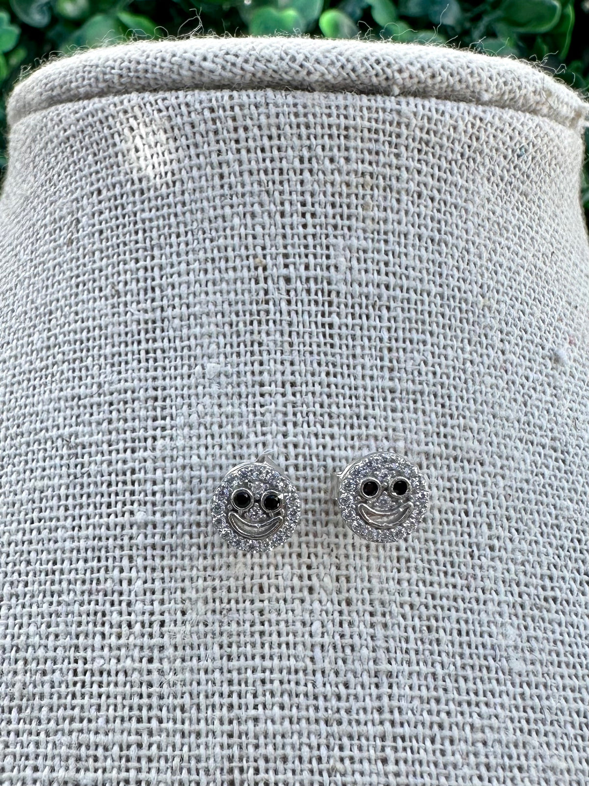 Pave Smiley Face Stud