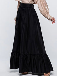 Black Flared Maxi Skirt