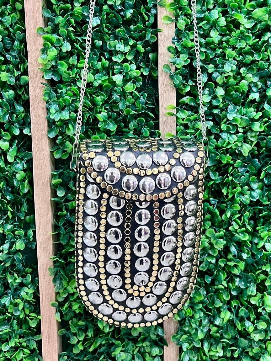 U Shape Studded Crossbody