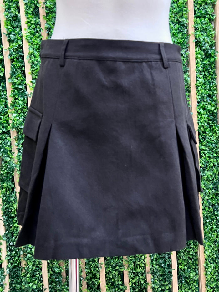 Black Flap Pocket Cargo Skort