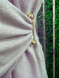 Waist Clasp Gathered Blouse