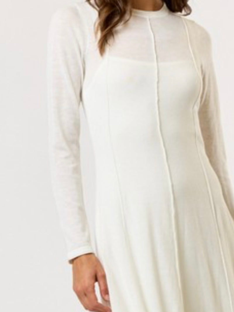 Beautiful Double Layered Long Sleeve Maxi Dress