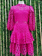Beautiful Modern Cutout Lace Short Dress