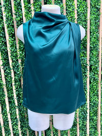 Satin Cowl Neck Sleeveless Blouse