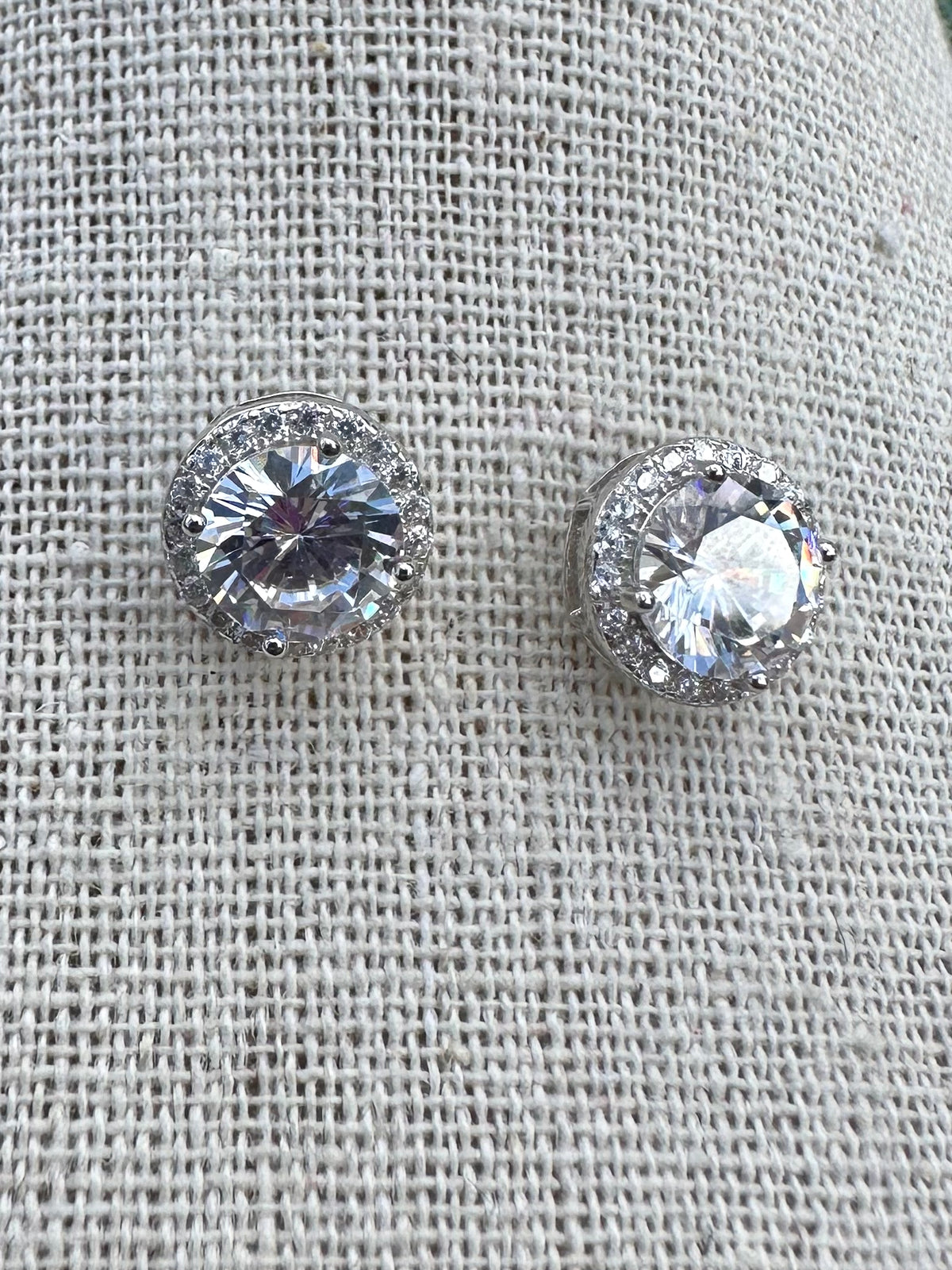 Round Stone Stud Earring