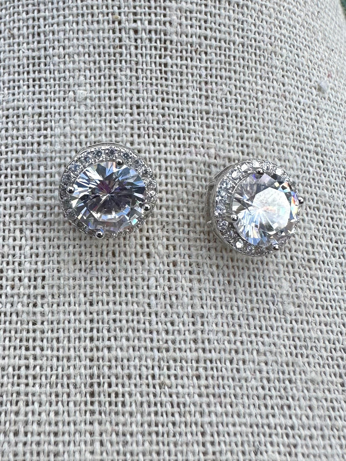 Round Stone Stud Earring