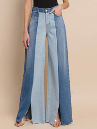 Denim Block Wide Leg Jean