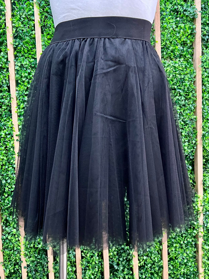 Black Tulle Short Skirt