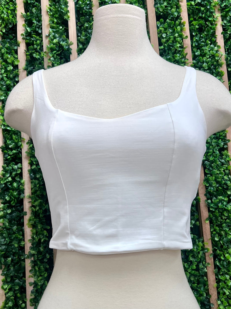 Square Neck Bustier Crop Top