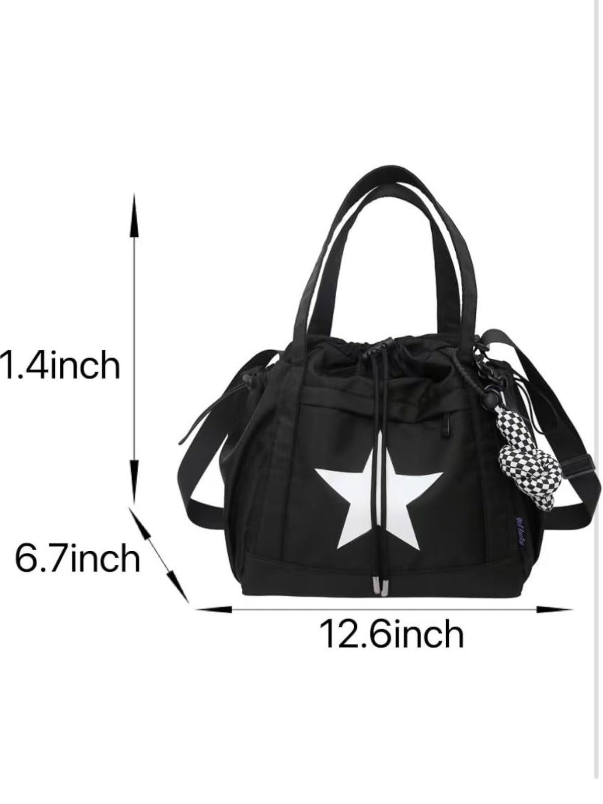 Star Detail Nylon crossbody Bag