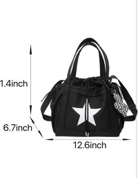Star Detail Nylon crossbody Bag