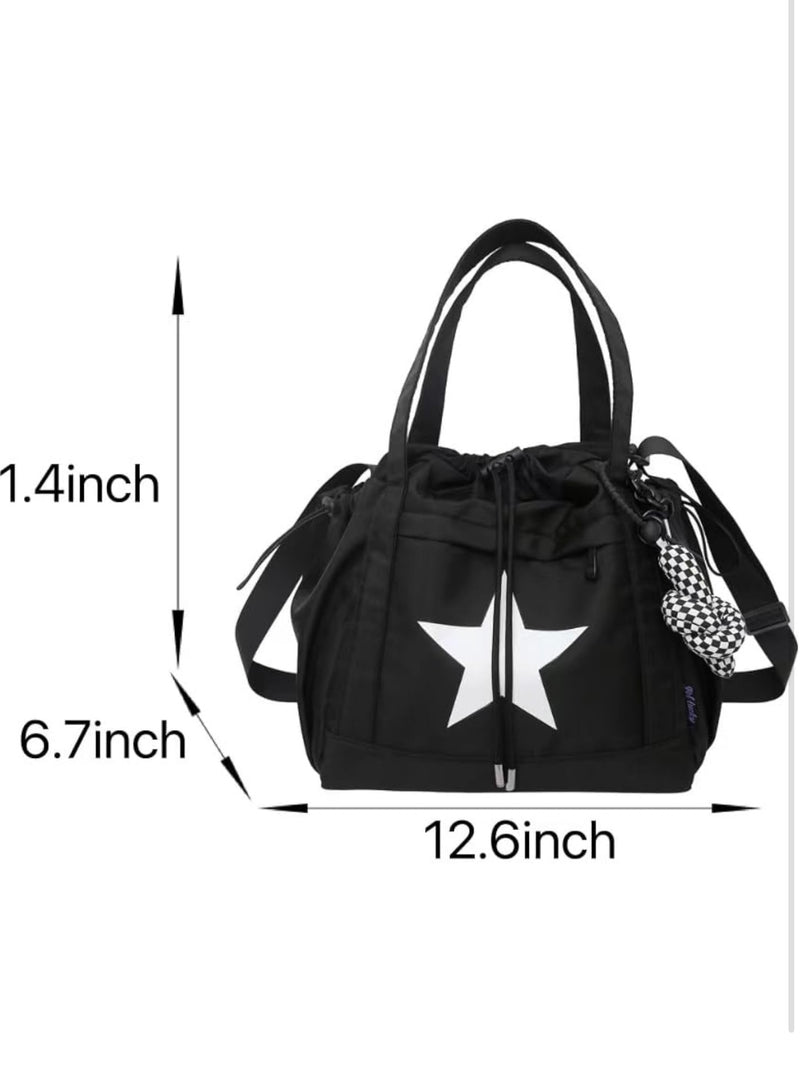 Star Detail Nylon crossbody Bag
