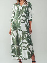 Palms Blouse Midi Dress