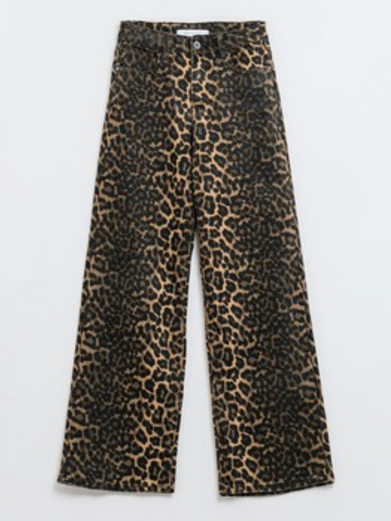 Brown Leopard Ombre Denim