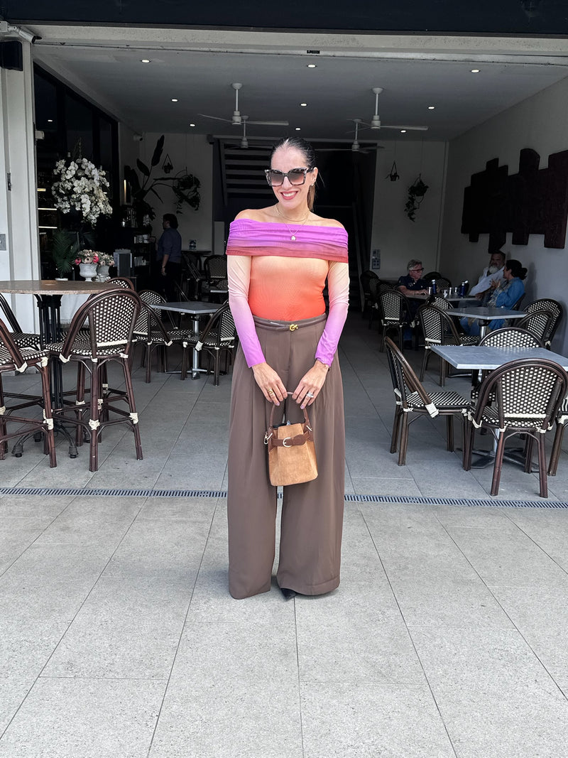 Sherbert Ombre Off Shoulder Top