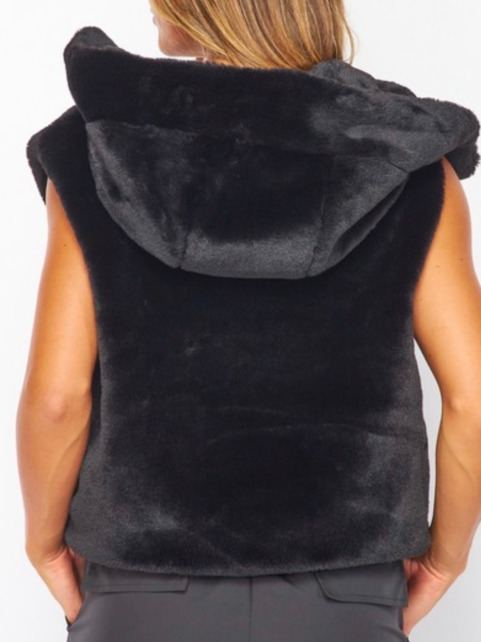 Faux Fur Hooded Vest