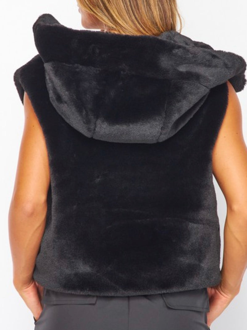 Faux Fur Hooded Vest