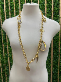 Emolo Long Gold Charm Necklace