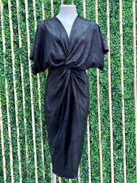 Beautiful Metallic Fitted Kimono Midi