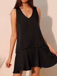 Flared Dropwaist Band Swing Dress