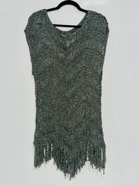 Metallic lurex Fringe Short Dress