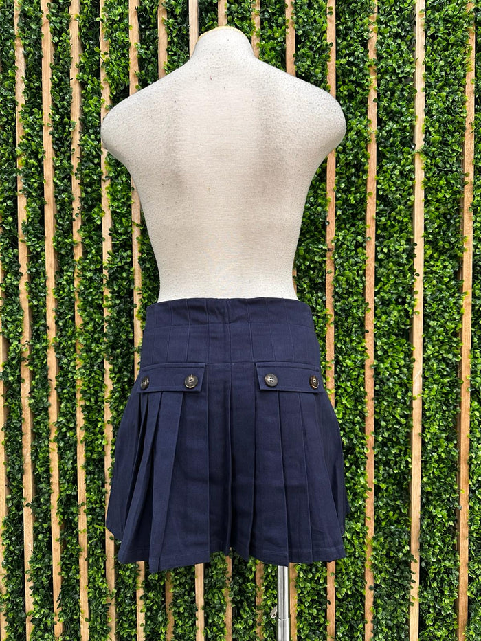 Pleat Back Wrap Skirt